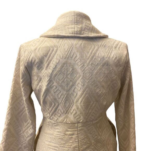 Billabong Off White Aztec Print Fringe Button Coat Jacket Size M - Picture 8 of 15